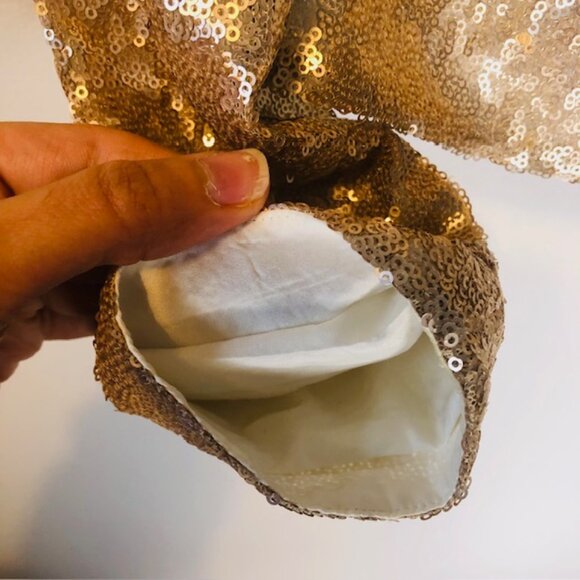 Zoe by Rachel Zoe Champagne Sequin Cropped Blazer Jacket, Size XS, Gold, Elegant - Picture 8 of 9